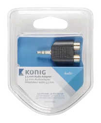 Adaptateur Jack 3.5mm/2xRCA mâle/femelle - Gris