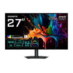 Gigabyte MO27Q28G - 27" WOLED QHD 280Hz Pivot HP USB-C Compatible G-Sync