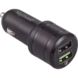 KEYOUEST Chargeur allume cigare - 2xUSB - Noir