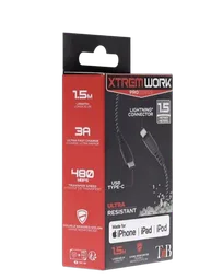 T'nB Câble USB-C PD vers Lightning XTREMWORK - 1.5m