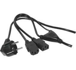 Compatible Câble en "Y" 1xCEE7/2 x C13 - 1,8m