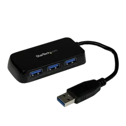 StarTech Portable 4 Port Mini USB 3.0 Hub - Black