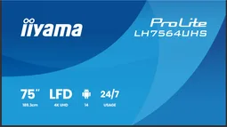 Iiyama LH7564UHS-B1AG - 75" 4K VA 6.5ms Android 14 OS iiShare Wifi