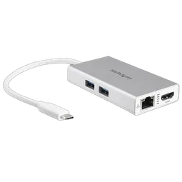 StarTech USB C Multiport Adapter - PD - Silver