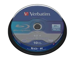 Verbatim BD-R/25GB 6xspd Single Layer Spindle 10p