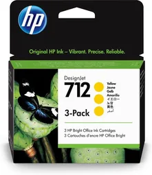 HP Pack de 3 cartouches d'encre DesignJet 712, jaune, 29 ml