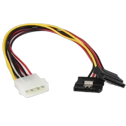 StarTech 12" LP4 to 2x latching SATA Y Cable