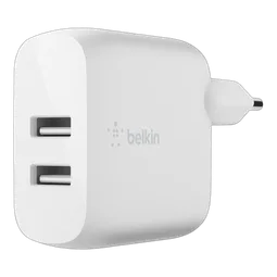 Belkin Dual USB-A Wall Charger 12W X2 White