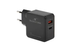 Bluestork Chargeur GaN 65W 2 ports - USB-C/USB-A - Noir