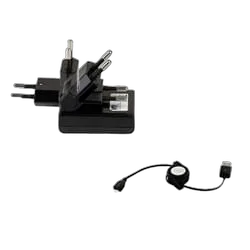 T'nB Chargeur secteur + câble micro-USB rétractable