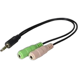 Adaptateur Jack 3.5 (3pts) vers micro et casque mâle/femelle
