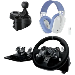 Logitech G920 + Driving Force Shifter + G435 Blanc