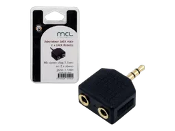 MCL Samar Adaptateur Jack 3.5mm/2xJack 3.5mm mâle/femelle - Noir