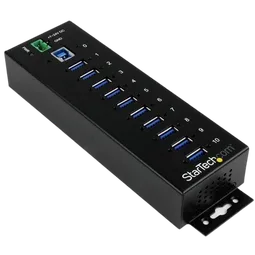 StarTech 10 Port Industrial USB 3.0 Hub - Metal