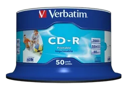 Verbatim CD-R/700MB 80Min 52x Print Wid 50pk Spin