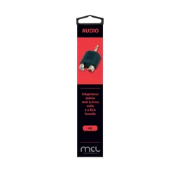 MCL Samar Adaptateur Jack 3.5mm/2xRCA mâle/femelle - Noir