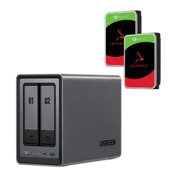 UGREEN DXP2800 - 2 Baies avec 2 disques 4To IronWolf
