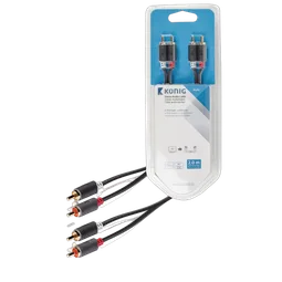 Câble audio 4xRCA mâle/mâle - 2m - Gris