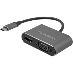StarTech USB C to VGA and HDMI Adapter - Aluminum