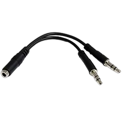 Câble casque Jack 3,5mm mâle/femelle - 0,13m