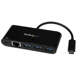 StarTech Adapter Hub USB C to Ethernet 3 Port
