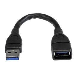 StarTech 6in Black USB 3.0 Extension Cable A to A