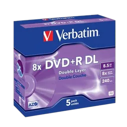 Verbatim DVD+R/8.5GB 8x AdvAZO Double Layer 5pk