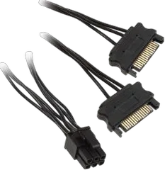 Kolink Adapateur 2xSATA vers PCIe 6 broches - 10 cm - Noir