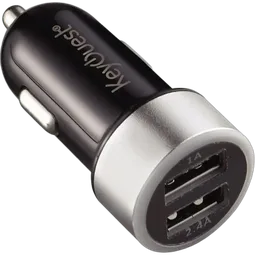 KEYOUEST Chargeur allume cigare - 2xUSB - Noir/Gris