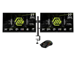 MSI 2 x 27" QHD 240Hz Fast-IPS FreeSync Premium + Support double + Souris