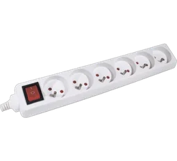 Dexlan Multiprise 6 prises avec interrupteur blanche - 4m