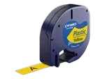 Dymo Ruban LetraTag S0721620 - Noir sur Jaune - 1.2cmx4m