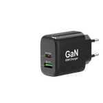 Port Chargeur mural GaN 65W - USB-C/USB-A - Noir — miniature 3