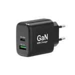 Port Chargeur mural GaN 65W - USB-C/USB-A - Noir — miniature 1
